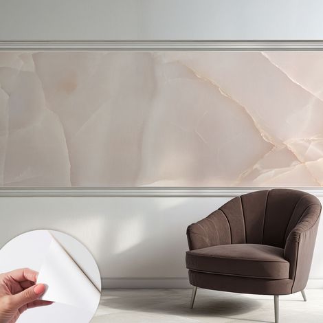 Papier peint autocollant à motifs décoratifs pour salon chambre et bureau Décoration murale élégante avec colle Marbre rose 250x104 cm (1/5)