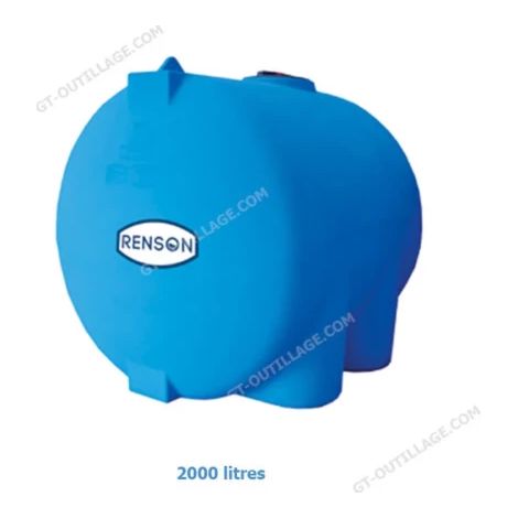 Cuve de stockage eau horizontal en PE ronde 2000 litres RENSON (1/3)