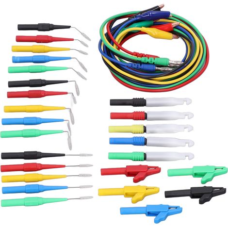 Kit de Câbles de Test avec Fiches Banane 4mm, Excellente Conductivité, Angles 90° 135° 180°, pour Diagnostic Automobile et Banc de Test (1/5)
