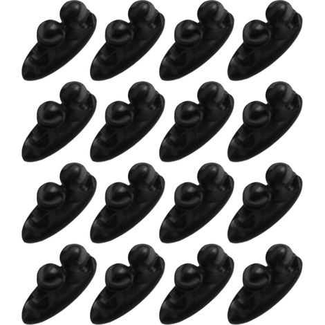 Organisateur de Câbles Voiture Autocollant en Pvc Noir, Lot de 16 Clips de Fixation Multifonction pour Gestion et Rangement des Câbles Intérieurs (1/5)