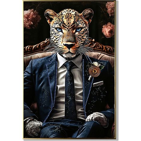 Décoration murale Tigre sauvage - Art moderne pour la maison et le bureau - Impression haute qualité (1/4)