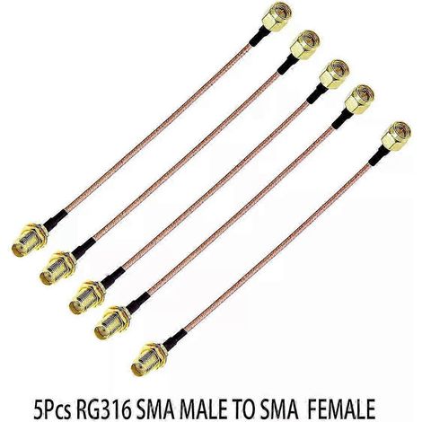 5 Stück neue RG316 SMA-Buchse auf SMA-Stecker-Adapter, Crimp-Passform für Pigtail-Jumper-Verlängerungskabel, Koaxialkabel mit geringer Dämpfung – JXLGV (1/5)