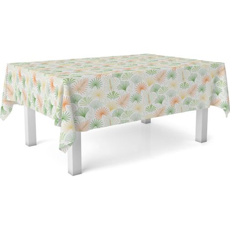 Nappe Toile cirée Lavable rectangulaire 180x140 cm Palmes Vert (1/4)