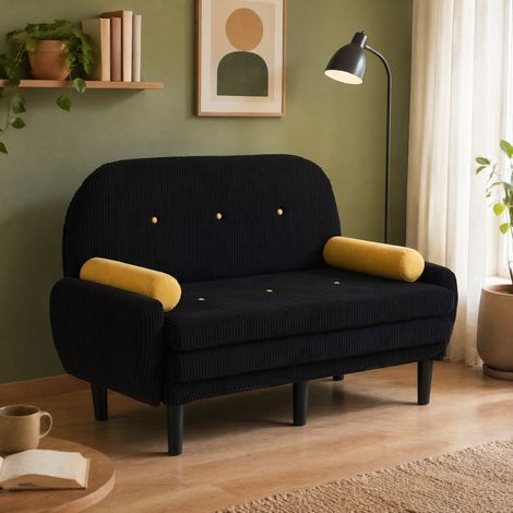 Divano letto multifunzione reclinabile nero OKMYHOME (1/5)