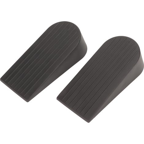 2 Blocs de butée de porte flexibles épais antidérapants résistants à l'usure noirs pour bas de porte, sécurité renforcée (1/5)