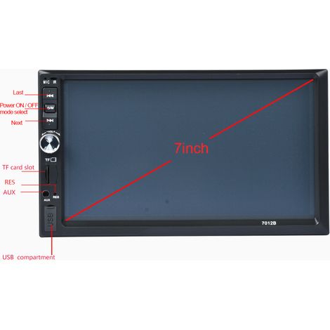 2-DIN-Autoradio mit 7-Zoll-HD-Touchscreen, kostenloser Rückfahrkamera, Dual Mirror Link, kompatibel mit Android und iOS (1/5)