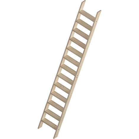 Sogem – Escalier de meunier en bois 13 marches – Hauteur 2.75m – Largeur 0.53m – Construction en sapin pour robustesse – Escalier recoupable (1/4)