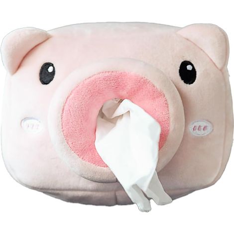 Plüschschwein-Taschentuchbox, Papieraufbewahrung für Auto, Schlafzimmer, Wohnzimmer usw.