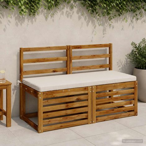vidaXL Coussin de banc SOEST 100 % polyester Blanc 110 x 50 x 5 cm (1/5)