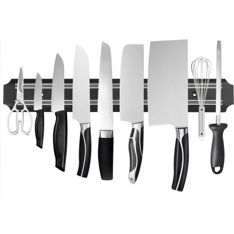 Porte-couteaux magnétique de 38,1 cm, bande magnétique de rangement pour couteaux, porte-couteaux, barre à couteaux, porte-ustensiles de cuisine, porte-outils, support magnétique multifon