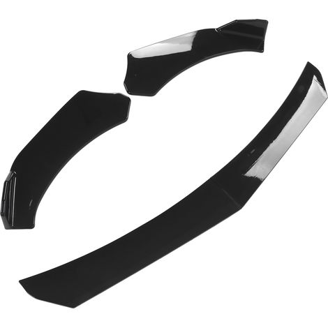 Frontstoßstangenlippe, 4-teilig, universell, aggressive Modifikation, Dekoration, glänzend schwarz, ästhetisches Tuning-Kit (1/5)