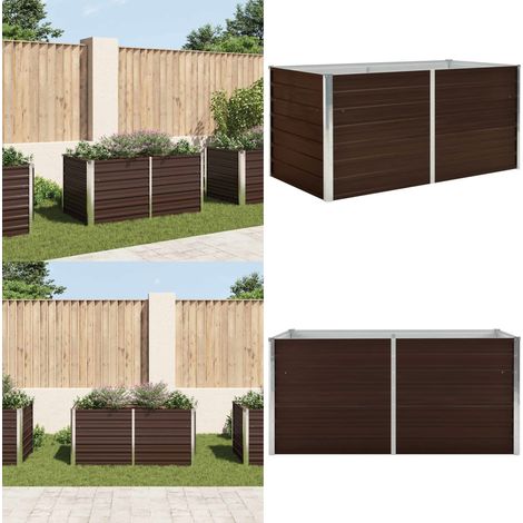 Hochbeet Braun 160 x 80 x 77 cm Verzinkter Stahl - Hochbeet - Blumentopf - Gartenmöbel - Terrassenbepflanzung - Balkongarten - Home & Living (1/5)