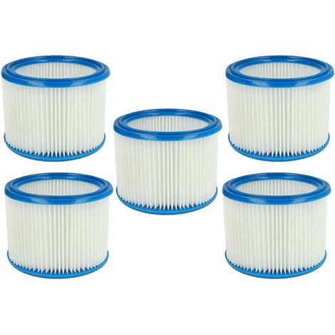Lot de 5 filtres pliables compatibles avec les aspirateurs Nilfisk Alto Wap Aero 25, 21, 20, 31 et 26 - Filtres à cartouche, bleu et blanc (1/4)