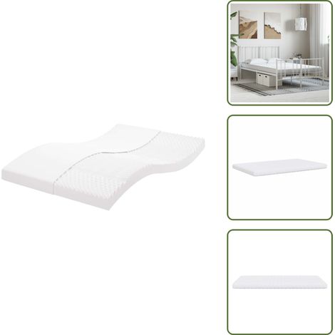 vidaXL Schaumstoffmatratze Weiß 140x220 cm 7-Zonen Härtegrad 20 ILD (1/5)
