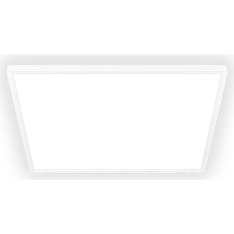 Plafonnier LED à lumière indirecte, 3 cm d'épaisseur, lumière blanc neutre, lampe LED, lampe de salon, panneau LED, lampe de cuisine, éclairage de plafond, 56x56x3 cm, blanc (1/5)