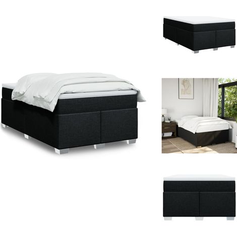 Boxspringbett mit Matratze Schwarz 120x200 cm Stoff - Boxspringbett - Boxspringbetten - Bett - Bett Mit Stauraum (1/5)