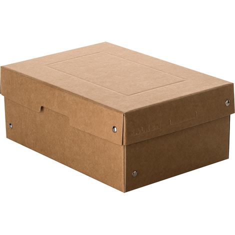 Ref. 22001816000F PureBox Nature 1 boîte de rangement avec couvercle emballage cadeau sans plastique format A5 hauteur 100 mm poignée découpée entourée d'un ruban (1/5)