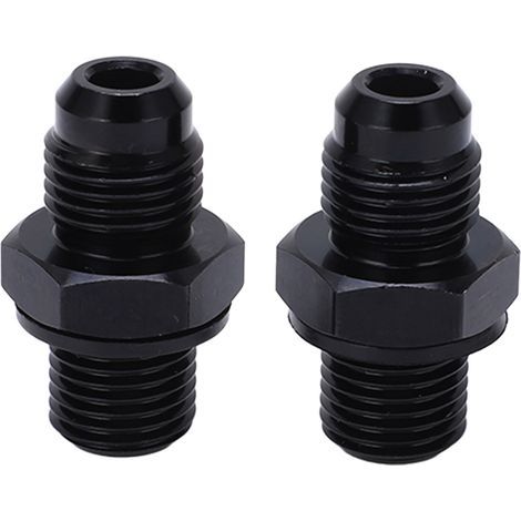 1 paire adaptateur de raccord 6AN-1/4NPS pour refroidisseur d'huile de transmission en alliage d'aluminium antirouille noir type court (1/5)