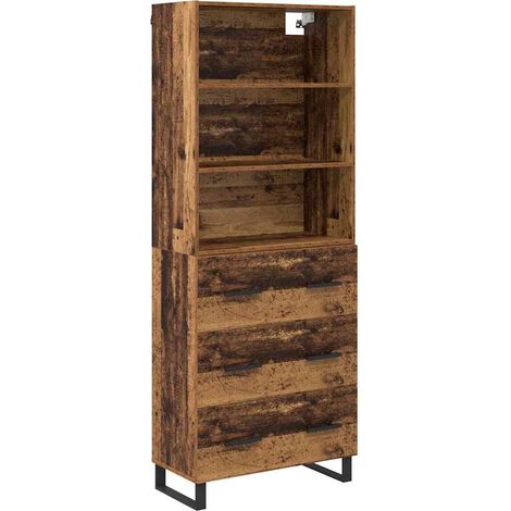 Maison Exclusive - Aparador alto con cajón 2 pcs Madera vieja Mad