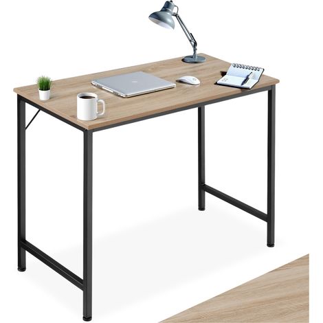 Bureau style industriel en panneau aggloméré bois clair