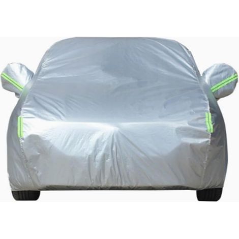 Housse de protection universelle pour SUV, en taffetas polyester argenté, imperméable, anti-poussière, pare-soleil, blanc – 4,85 x 1,9 x 1,85 cm (1/2)