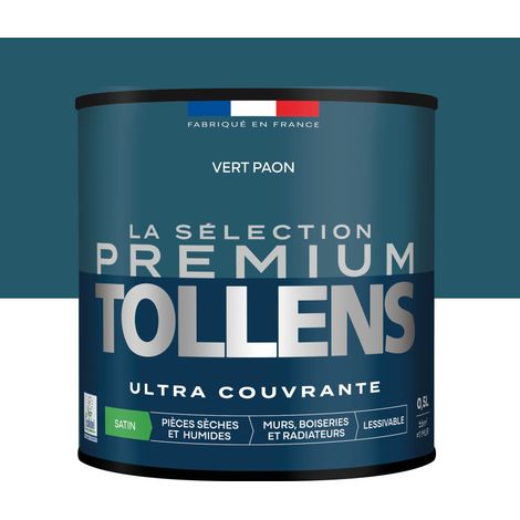 Tollens - Peinture intérieure couleurs - La Sélection Premium Satin - Ultra Couvrante - Vert Paon 0,5 L - 6m²