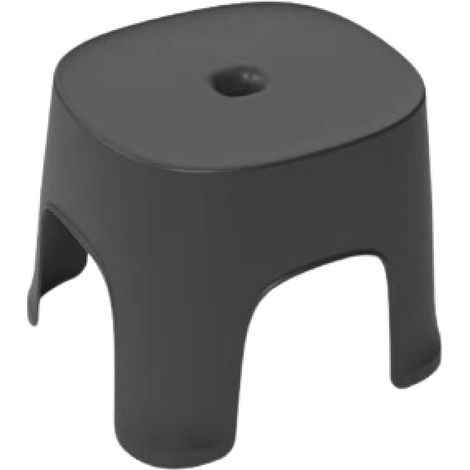 Mini tabouret en plastique, design renforcé, noir, 20,5 x 19,5 x 16 cm (1/5)