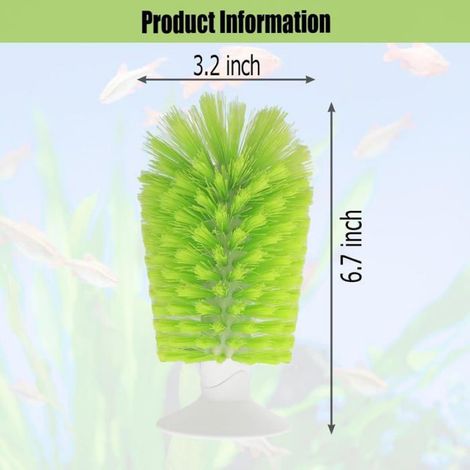 Brosse pour tortue, nettoyage de carapace à ventouse, aquarium, poils souples, modèle vert (1/4)