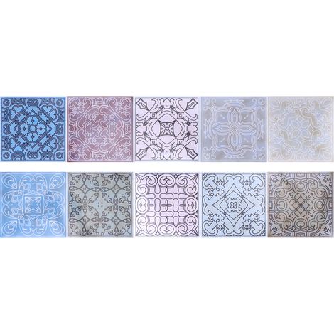 Lot de 10 autocollants muraux adhésifs imperméables, anti-graisse, pour cuisine, déco carrelage facile à poser.