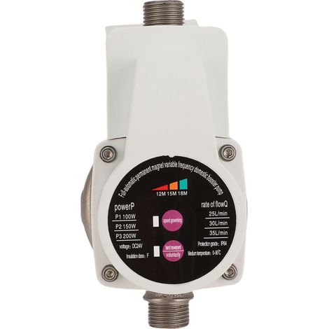Pompe de surpression d'eau automatique silencieuse à 3 vitesses Moteur sans balais Pompe à eau pour robinets Toilettes Chaudières Douches Prise UE (1/5)