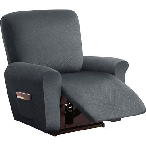 Elastischer Sofabezug mit Tasche, rutschfester Sofabezug für 1-Sitzer-Sessel, Farbe: Found Grey
