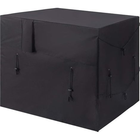 Housse imperméable Oxford 210D pour pompe à chaleur de piscine avec aérations, protection contre le chauffage extérieur pour l'hiver, noir,100 x 85 x 78 cm (1/4)