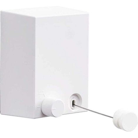 Ausziehbarer Wäscheständer mit verstellbarem Edelstahlseil, Hotelstil, robust, keine Bohrung erforderlich, Wandmontage, 4,2 m, weiß - Crezuo (1/4)