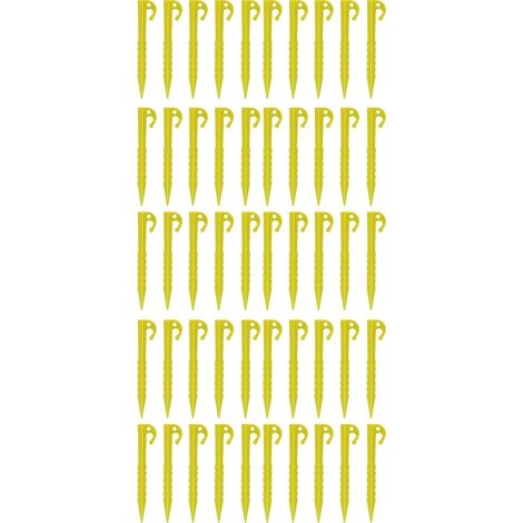 50 Pcs Plastic Tent Peg 5.5in Serrated Sand Stake High Strength ABS Outdoor Beach Spike Tent Nail for Camping Awning Yellow