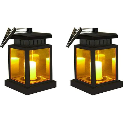 Lanterne Solaire - Flamme Sans Flamme - Étanche IP44 - Pour Parasol Jardin Extérieur - Avec Pince - 1 Pièce (1/5)