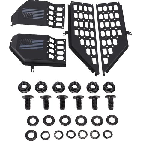 Boîte rangement poche porte avant métal – Panneaux Molle organisateur latéral remplacement Jeep Wrangler JL JLU 4XE (1/5)
