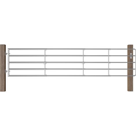 FIMEI Portillon à 5 barres Acier (150-400)x90 cm Argenté (1/5)
