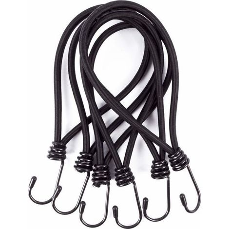 Lot de 12 tendeurs élastiques avec crochets pour bâches, filets et bannières (1/2)