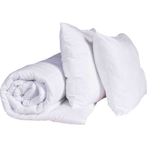 Pack couette mi-saison et oreiller anti-punaises et anti-insectes moelleux enveloppe microfibre 260x240 (1/4)