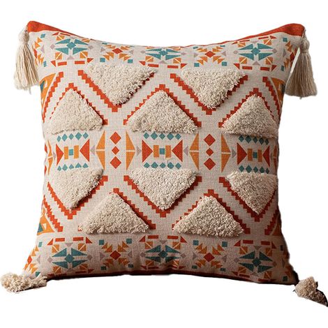 2 Housses de coussin, tissage manuel, style marocain, fermeture éclair invisible, décoration salon (1/5)