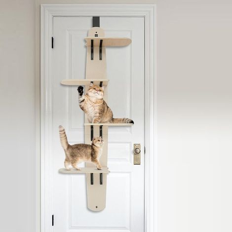 Étagère d'escalade de chat de porte suspendue de 4 étages, échelle d'escalade d'activité de chat d'économie d'espace pour la maison, animalerie et café de chat (1/5)