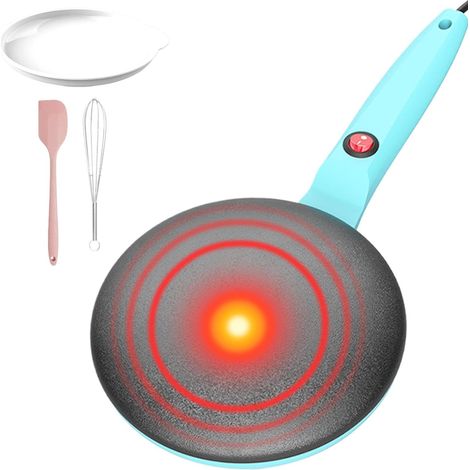 Machine à crêpes électrique - Plateau de cuisson anti-adhésif, Machine à crêpes instantanée 19cm, Plateau de grill, Machine à crêpes, Automatique (1/5)