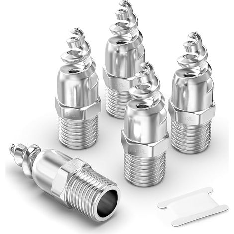 2 pcs 304 buse d’atomisation à cône en spirale en acier inoxydable, pulvérisateur atomisé d’élimination de la poussière mâle 1" pour le refroidissement du gaz, le lavage, l’ignifuge