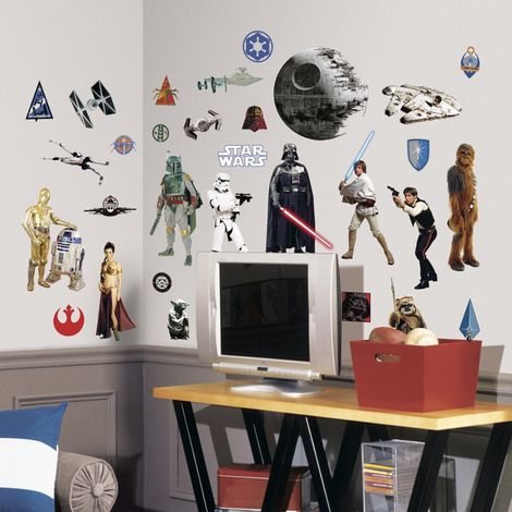31 Stickers Star Wars Trilogie 4 planches de 25x46cm (1/3)