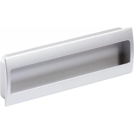 Poignée cuvette rectangle zinc finition alu 116 x 54 mm entraxe 96 mm - Misnia - HETTICH (1/3)