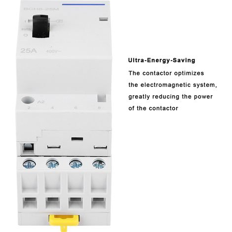 BCH8-25M Contacteur AC Domestique Modulaire 24V 25A 4P avec Commutateur Manuel 4NO (1/5)