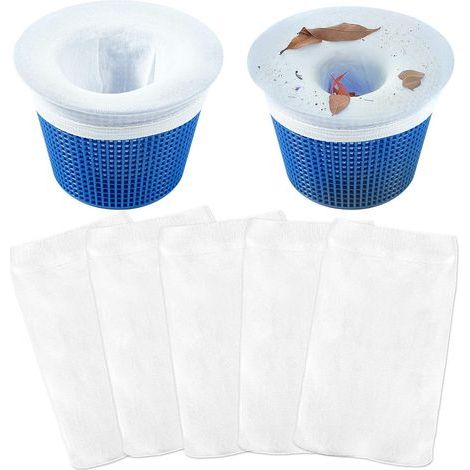 Lot de 5 chaussettes de piscine pour piscines à mailles fines et filtres de spa, réutilisables en maille ultra-fine pour les piscines au sol (1/5)
