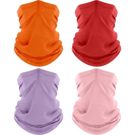 4 Pièces Cache-Cou, Tour de Cou Respirant Anti-UV Séchage Rapide, Bandana Multifonction pour Moto, Cyclisme, Homme et Femme (1/5)