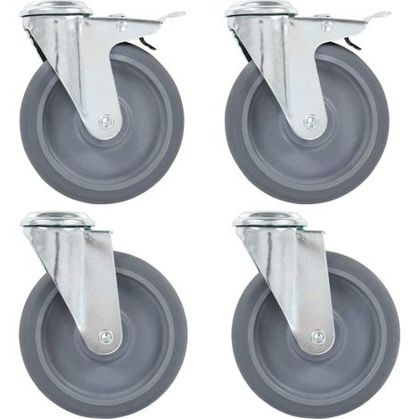143433 vidaXL Bolt Hole Swivel Casters 4 pcs 125 mm (1/5)