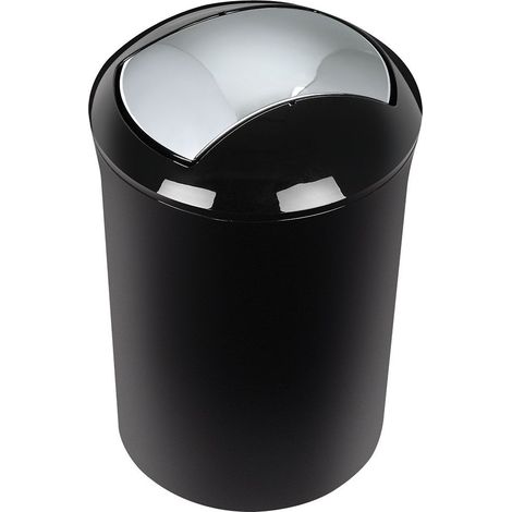 Spirella Design Push Pattumiera Sydney Bagno 5 Litri Coperchio Basculante Contenitore per Cosmetici Contenitore per rifiuti Nero